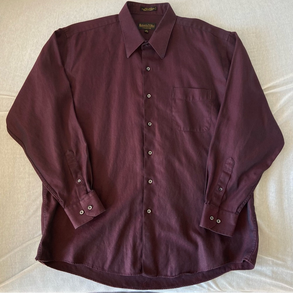 burgundy iridescent button up shirt